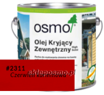 Olej kryjący zewnętrzny CZERWIEŃ KARMINOWA 2311, 0,125L